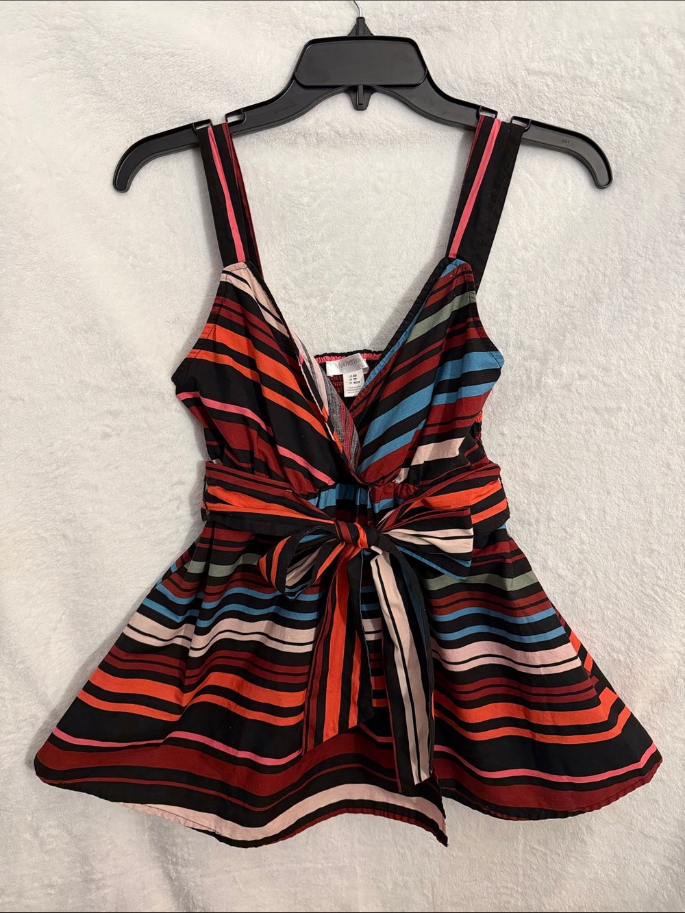 Striped Tie-Waist Cami Top in Multi-Color